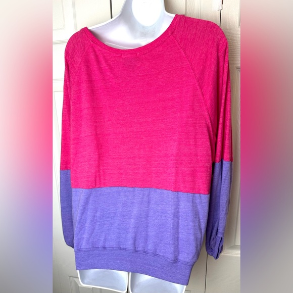 C&C CALIFORNIA Colorblock Sweatshirt Top Shirt Blouse Pink Purple Oversized Knit - Picture 5 of 9